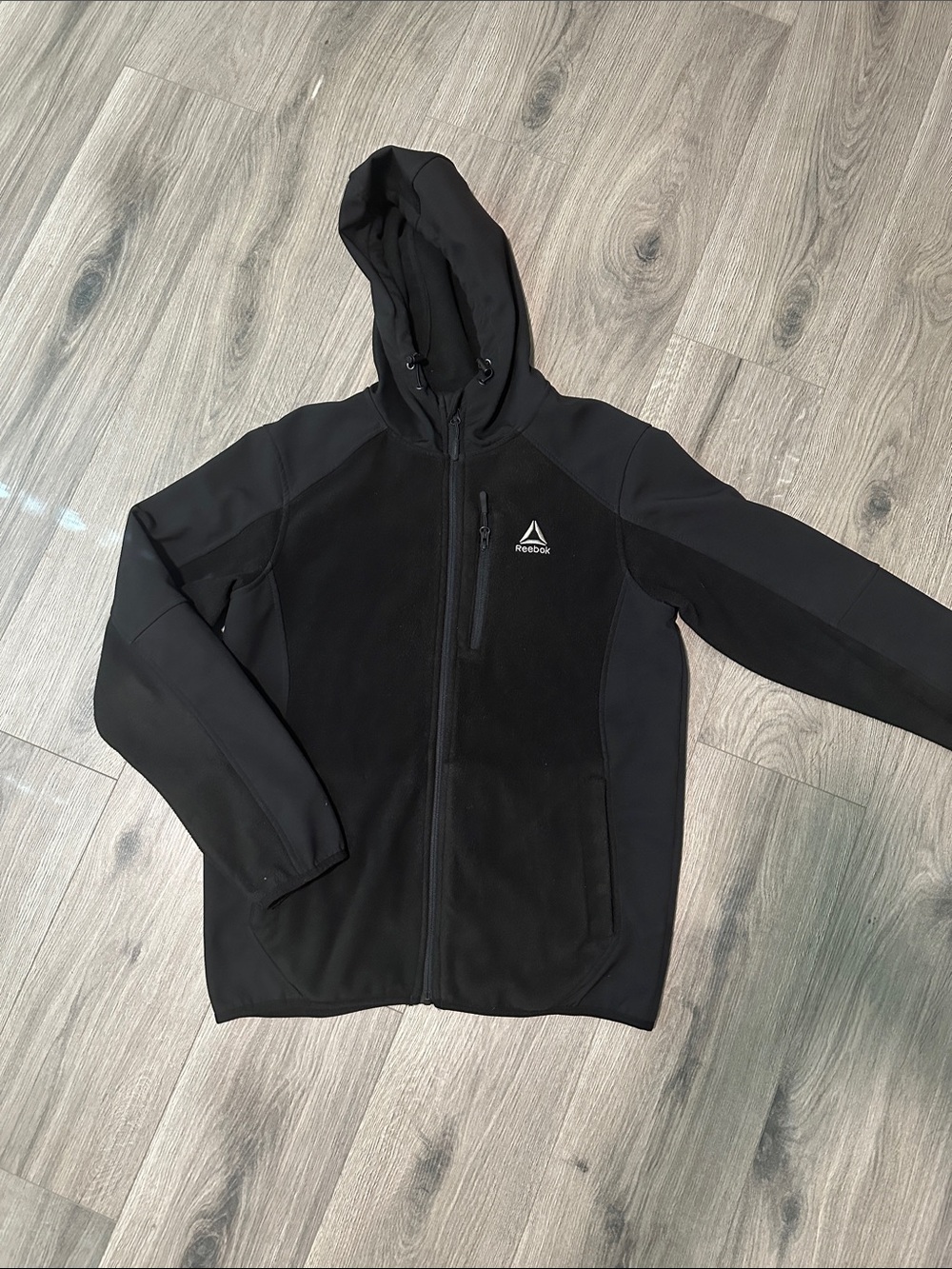 Reebok Black Full-Zip Hooded Performance Jacket